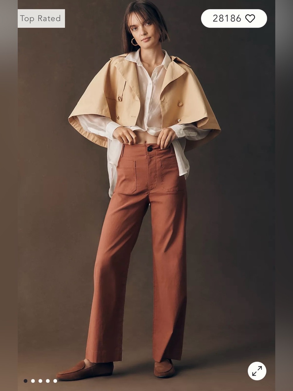Maeve The Colette Full Length Wide Leg Pants in Cinnamon Size 29. NWT FLAW - Picture 2 of 15